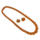 Silver, Butterscotch Amber Necklace & Earring Set