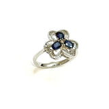 750WG Blue Sapphire & Diamond Ring