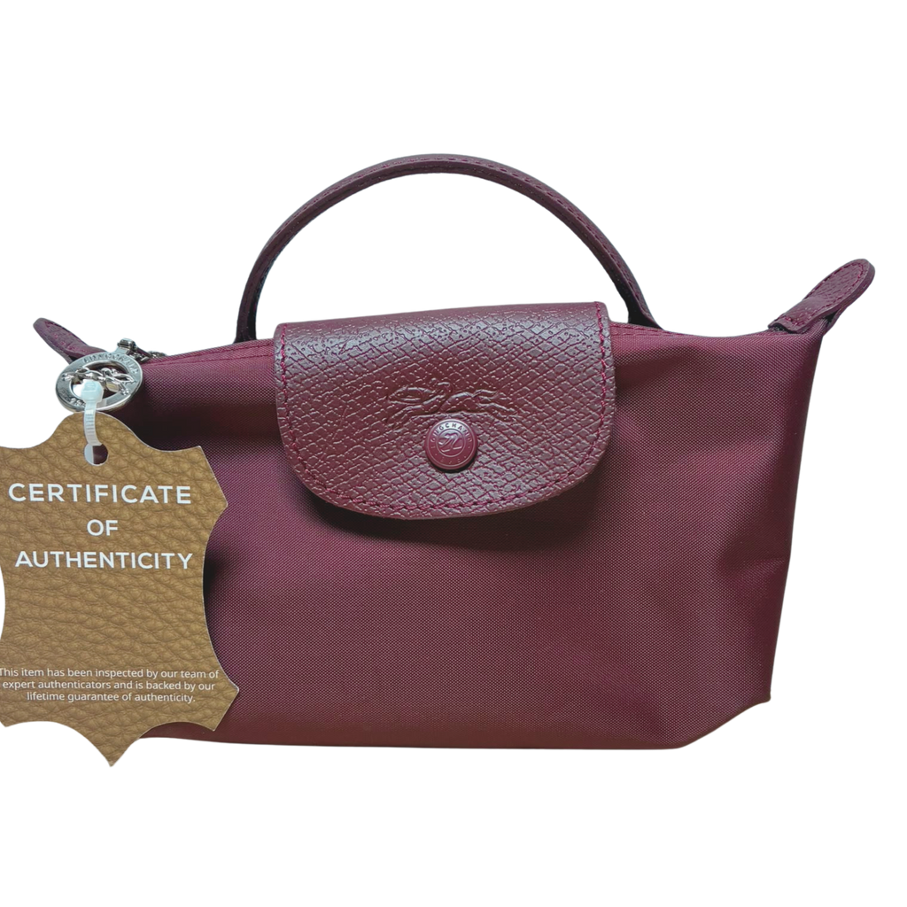 Longchamp Le Pliage One Pouch With Handle Burgundy
