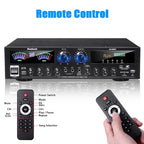 Sunbuck Audio Amplifier Bluetooth 5.0 Microphone HiFi USB MP3 Player - AV-555BT - Black