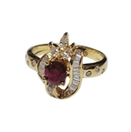 750YG Ruby With Diamonds Ring 4.9GM