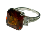 750WG Garnet With Diamonds Ring Lady 5.1GM
