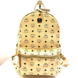 MCM Cream Visetos Studded Backpack