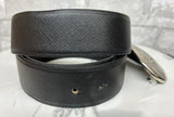Prada Saffiano Leather Belt With Engraved Oval Plaque Buckle
