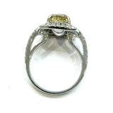 18KWG Yellow Diamond Ring