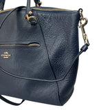 Coach Leather Navy Blue 2 way Bag 58874 W35H22D10