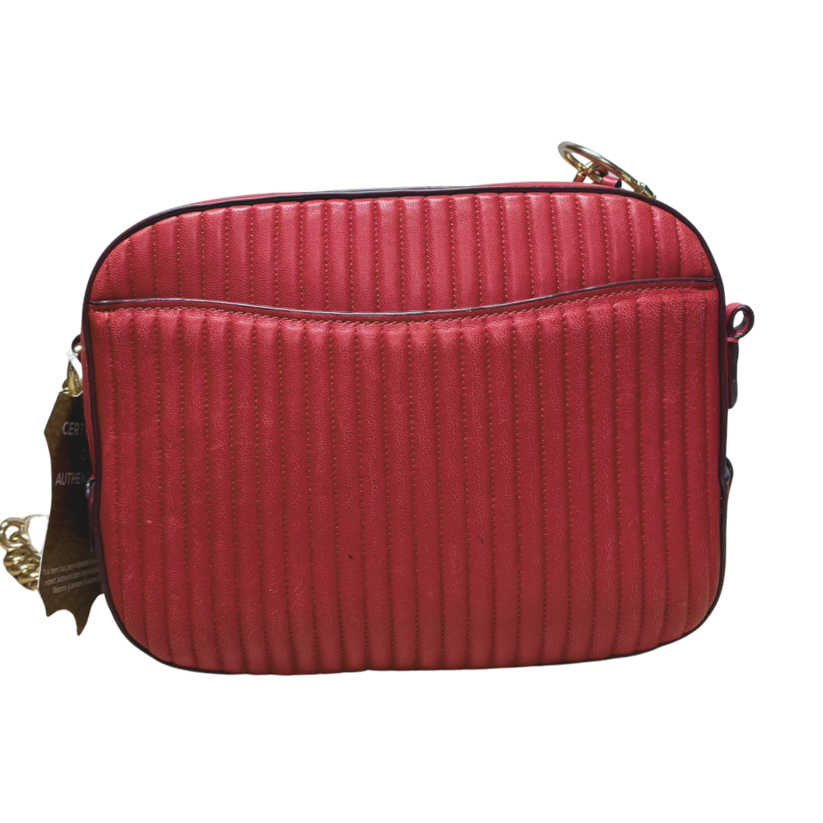 Coach Camera Red Quilted Leather  Bag