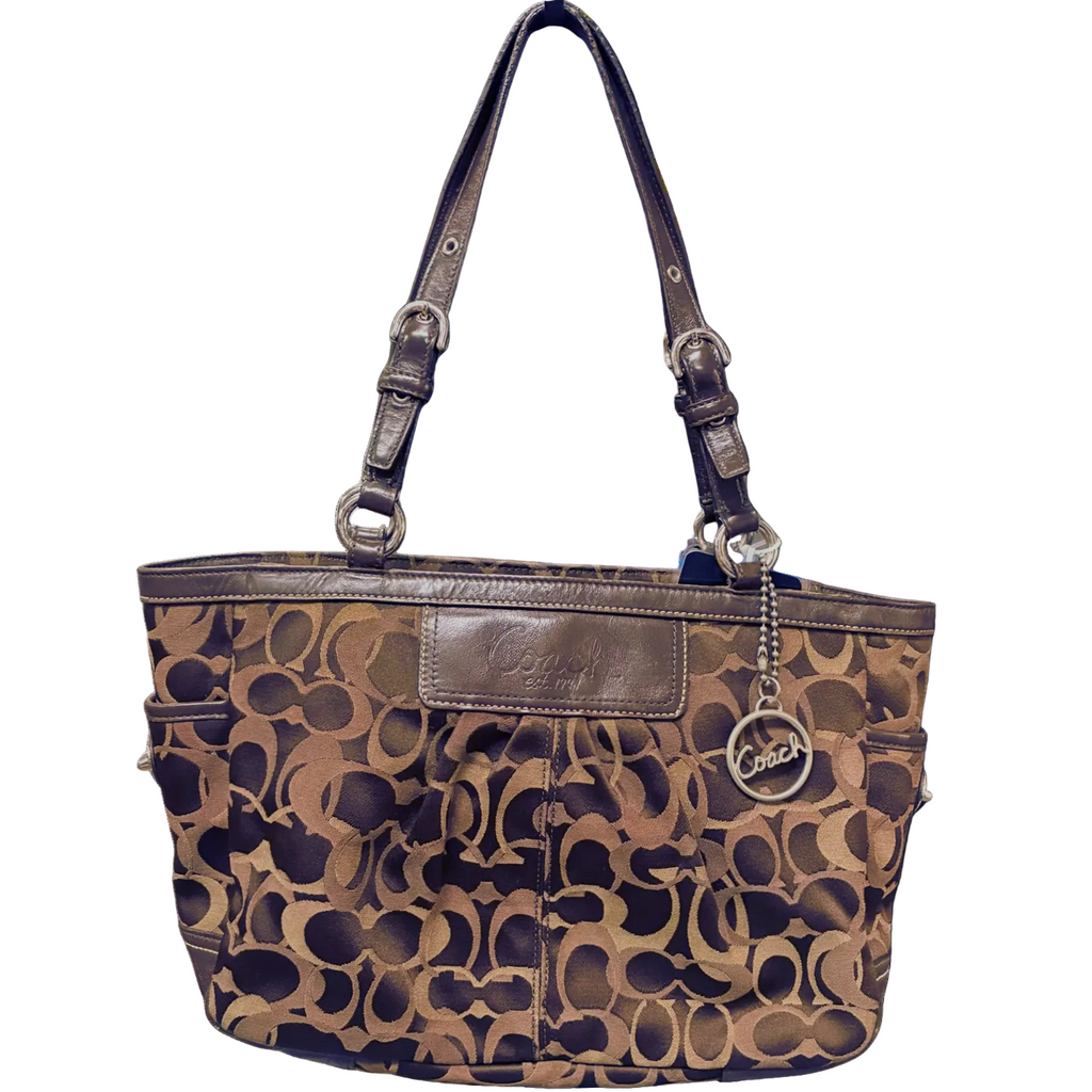 Coach E0932 F13762 Mahogany Signature C Pleated Gallery Tote