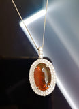 Fire Opal Necklace in Platinum PT950/850