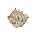 850YG Diamond Cluster Cocktail Ring 6.7GM