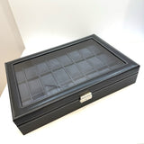 24 Slots Watch Holder, Black (With Key)