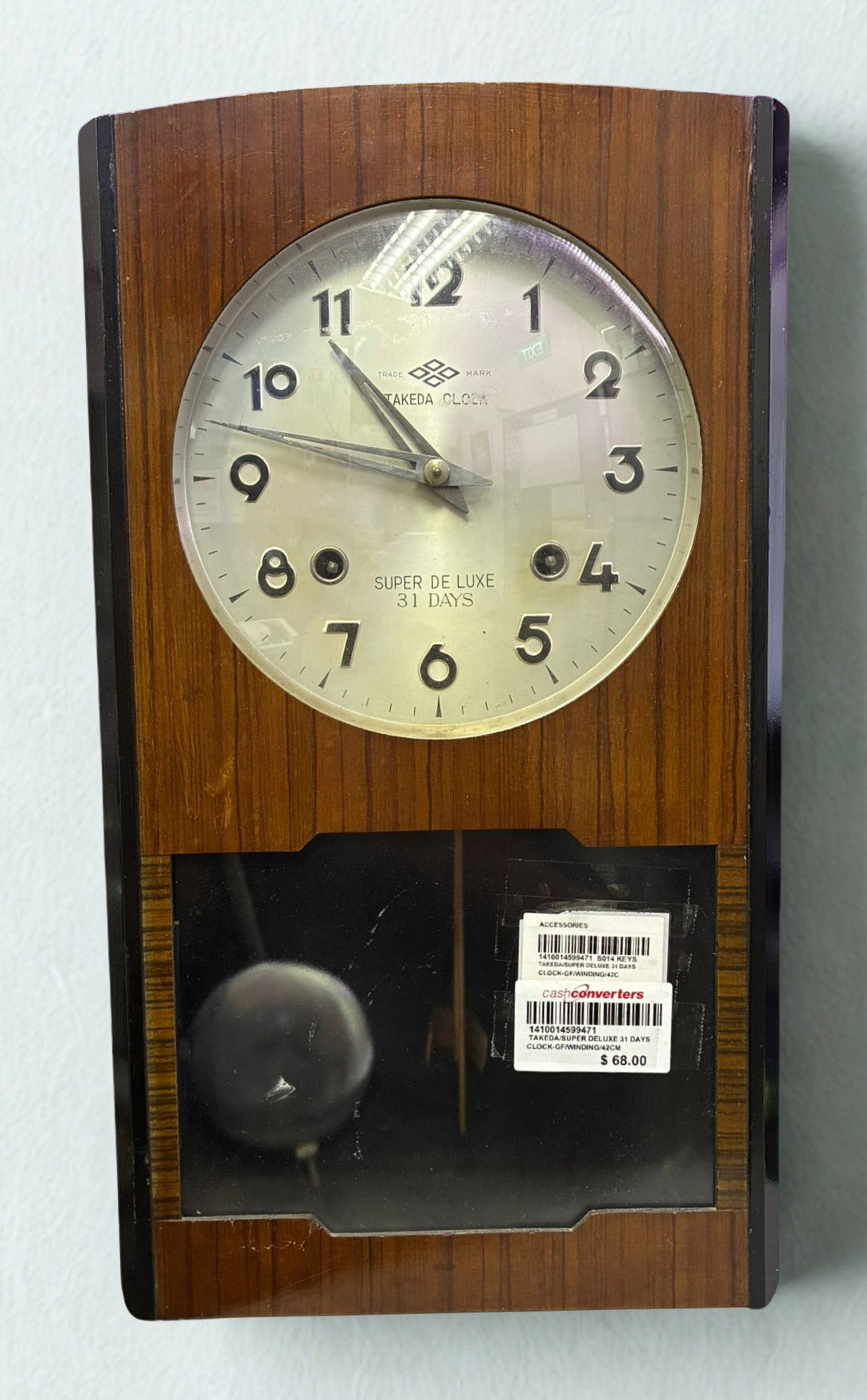 Vintage Takeda Clock Super Deluxe 31 Days Wall Clock Main image