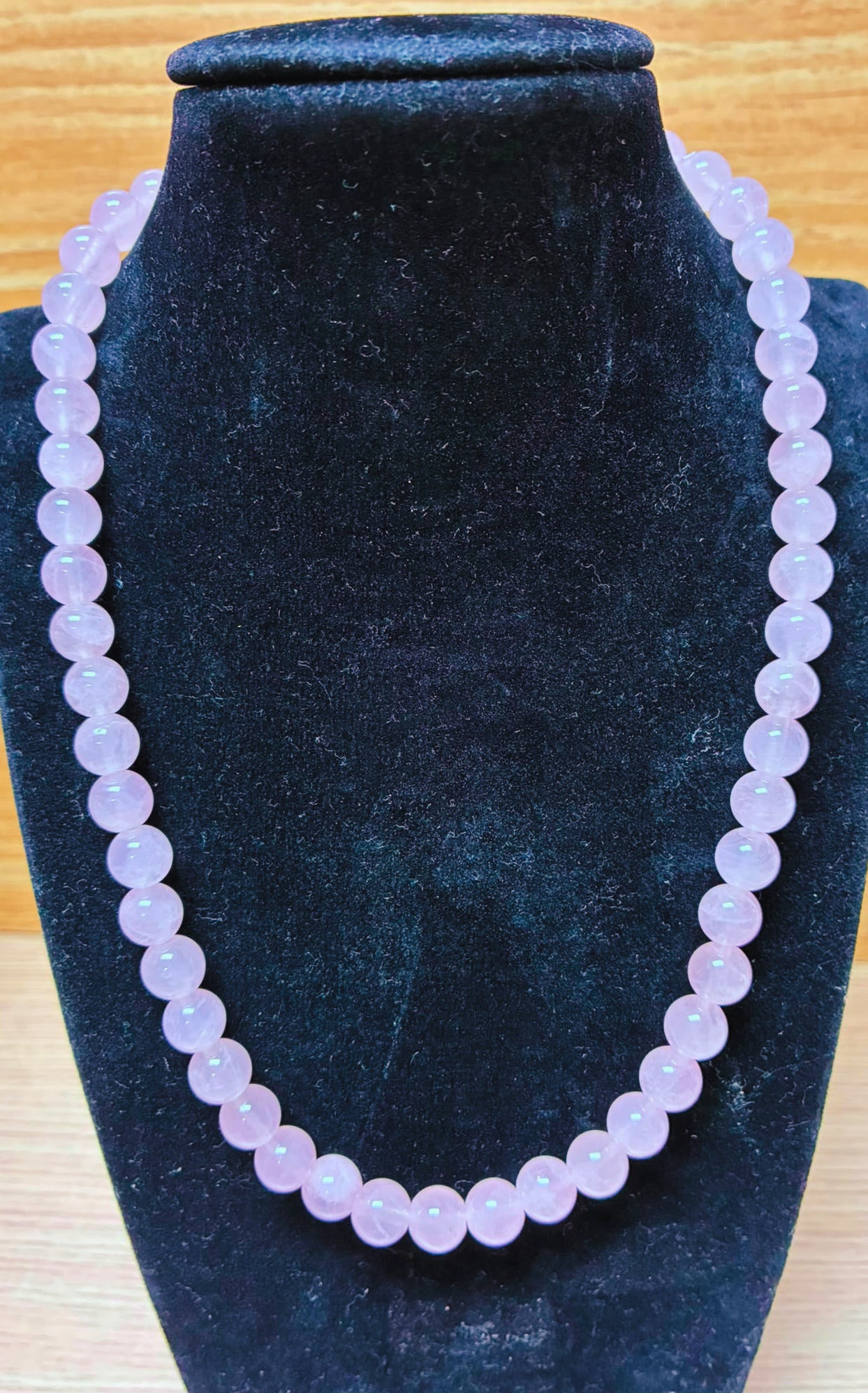 Single Strand Beaded Rose Quartz Necklace 42.95G