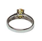 18KWG Oval Cut Yellow Sapphire And Diamond Ring 4.3GM