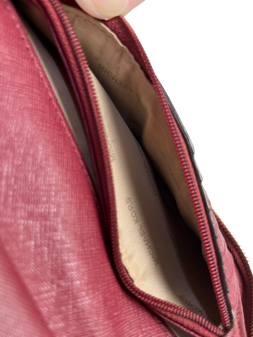 Michael Kors Jet Set Travel Leather Zip Around Continental Wallet Maroon