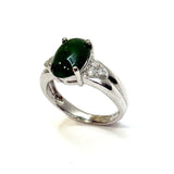 750WG Jade "A" & Diamond Ring