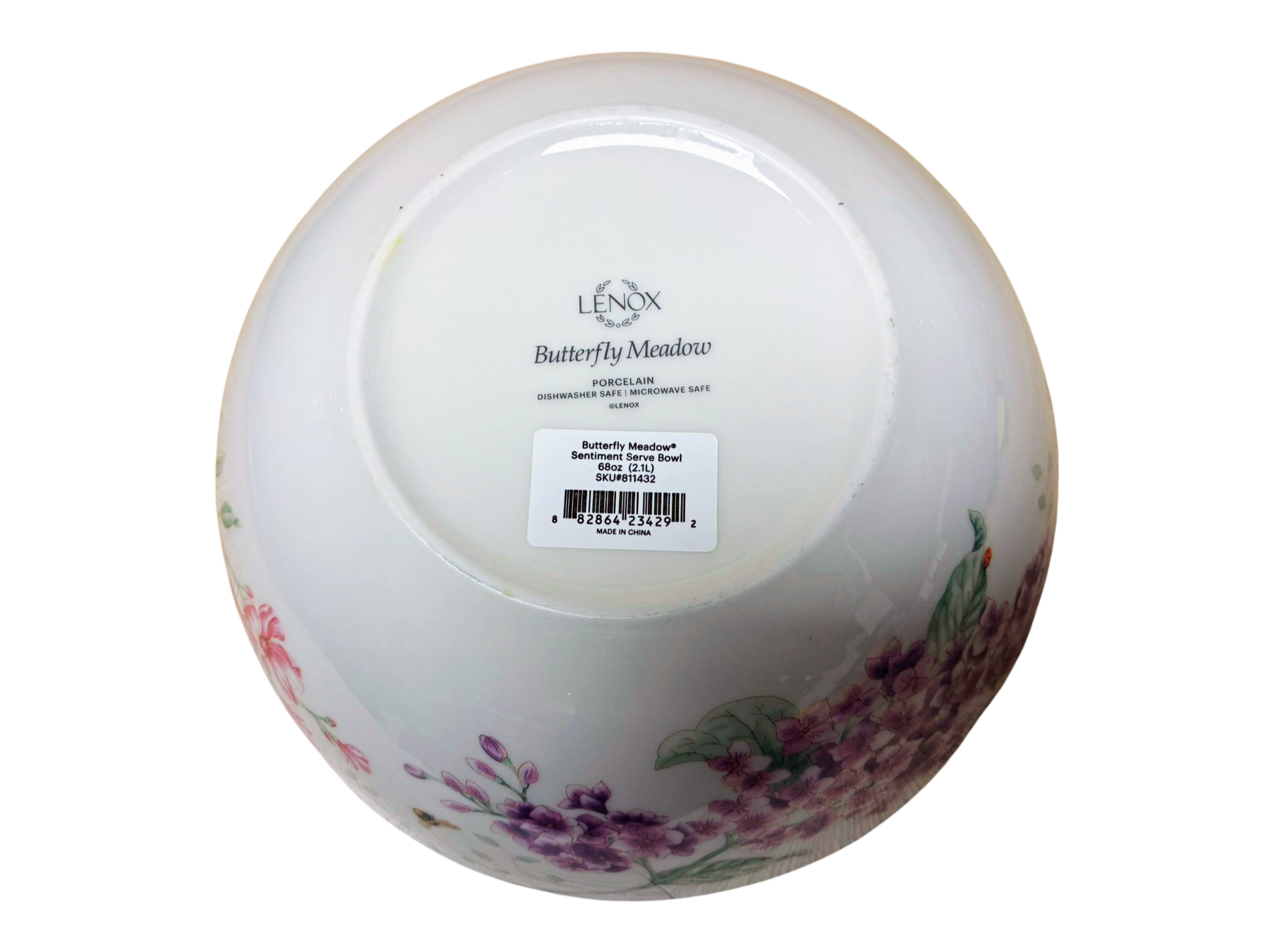 Lenox Butterfly Meadow Live Well Laugh Often Love Much Serving Bowl White