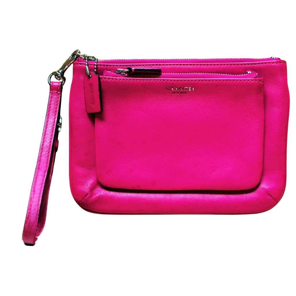 Coach Legacy Wristlet Leather Fuchsia