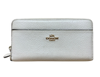 Coach Wallet Accordion Zip Pebble Leather Off White