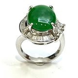 750WG Jade & Diamond Ring