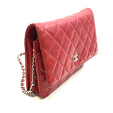 Chanel, Red Quilted Lambskin Leather Classic WOC