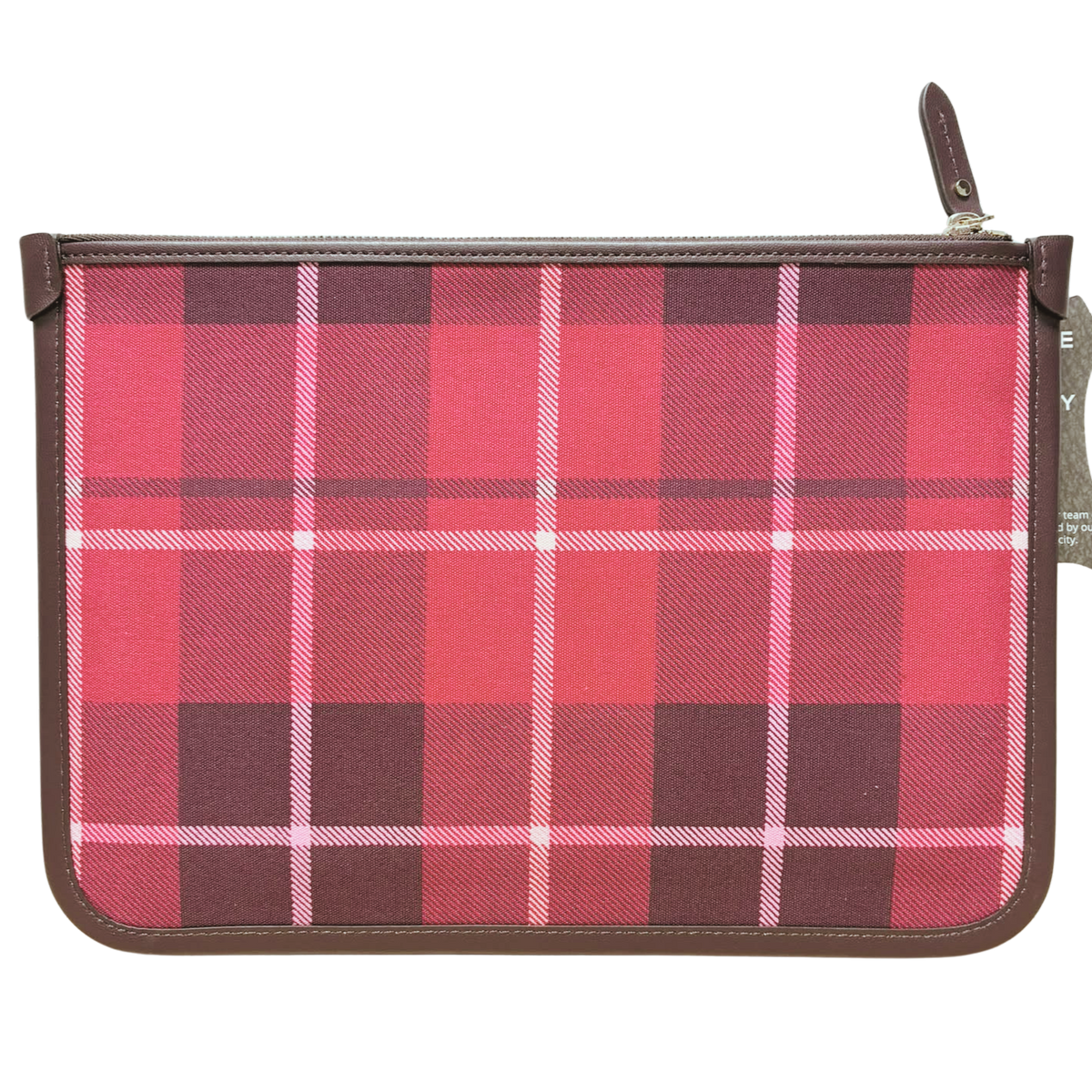 Kate Spade New York WLR00655 Ella Plaid Large Zip Pouch Bright Rose