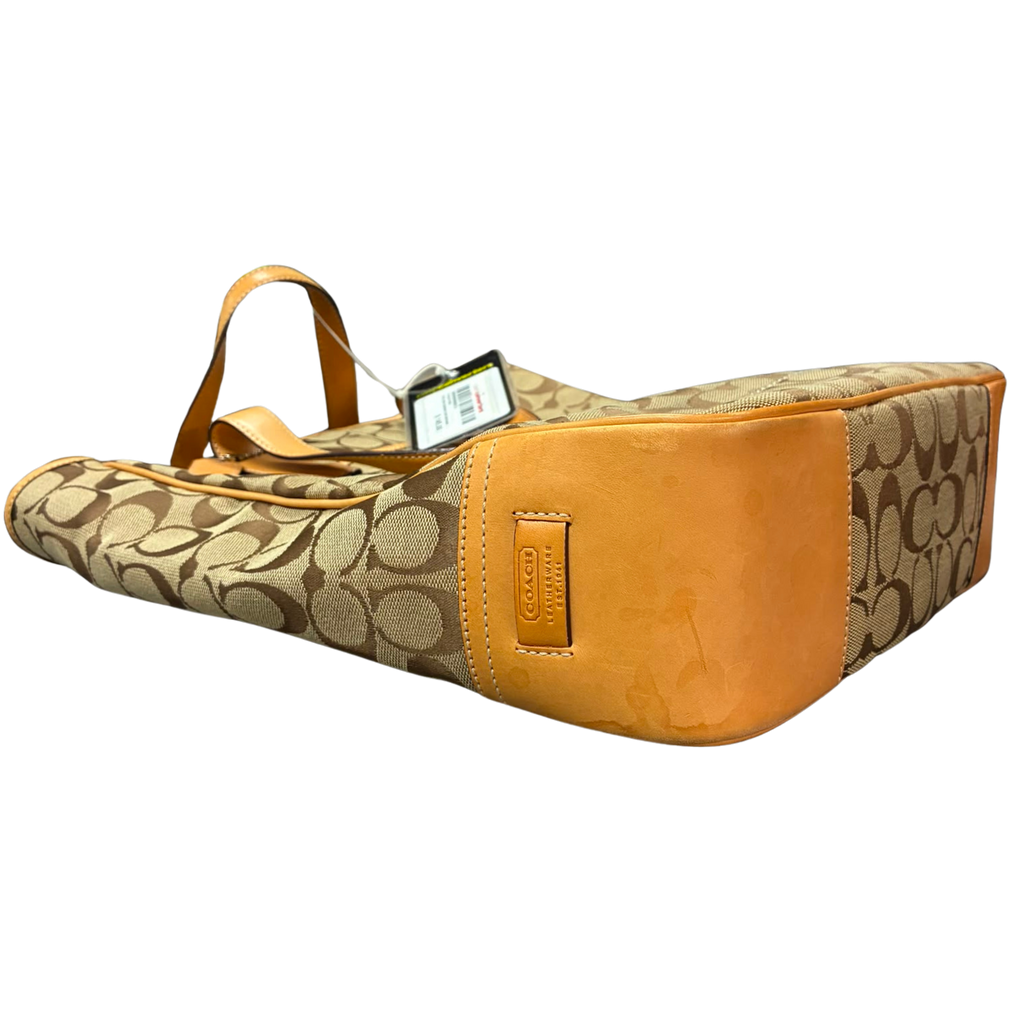 COACH 7069 Signature Canvas Leather Tote Bag