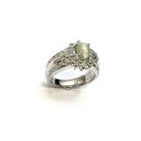 PT900 Chrysoberyl Cat's Eye & Diamond Ring