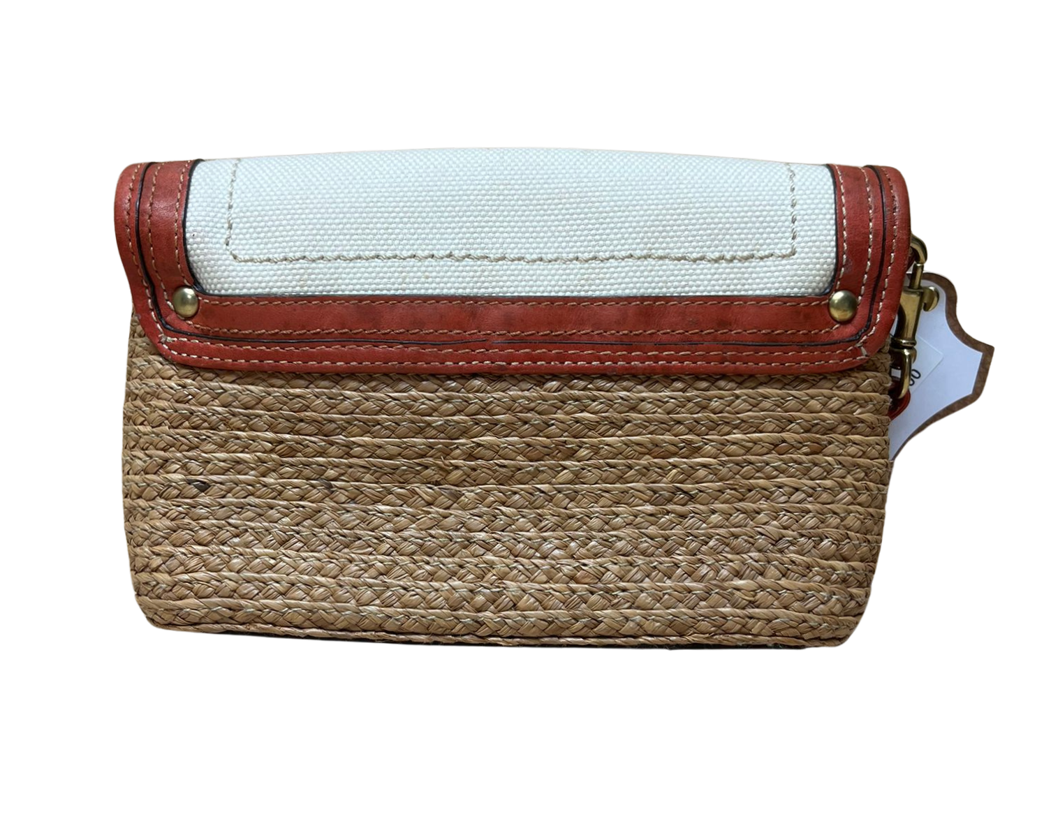 Coach Woven Straw Summertime Clutch Wristlet Bag