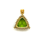 18KYG Natural Peridot & Diamond Pendant