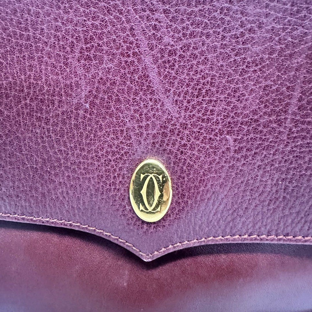 Elegant Burgundy Leather Crossbody/Shoulder Bag featuring a classic flap