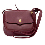 Elegant Burgundy Leather Crossbody/Shoulder Bag featuring a classic flap