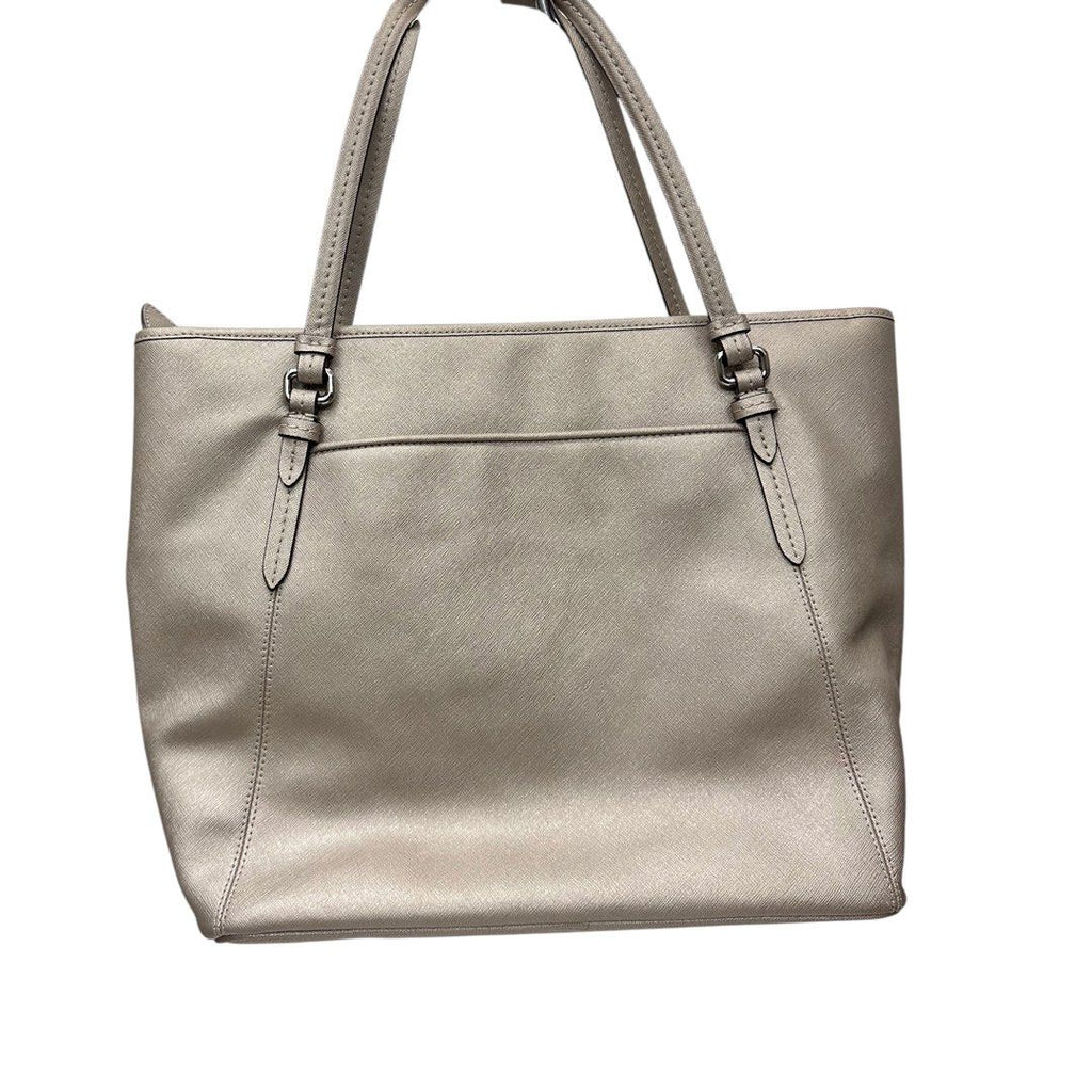 Elegant Coach Tote Bag in a metallic champagne F27349