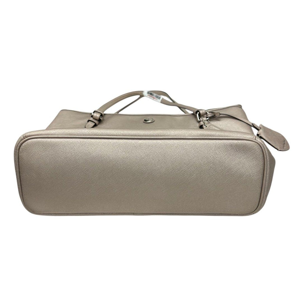 Elegant Coach Tote Bag in a metallic champagne F27349