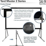 Elite Screens Yard Master 2, 90 inch Outdoor Projector Screen with Stand 16:9, 8K 4K Ultra HD 3D Fast Folding Portable Movie Theater Cinema 90