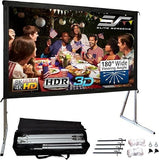 Elite Screens Yard Master 2, 90 inch Outdoor Projector Screen with Stand 16:9, 8K 4K Ultra HD 3D Fast Folding Portable Movie Theater Cinema 90" Indoor Foldable Easy Snap Projection Screen, OMS90H2