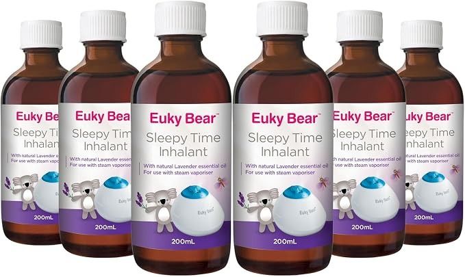 Euky Bear Sleepy Time Inhalant 200mL (Pack of 6) – Lavender Based Inhalant for Steam Vaporiser