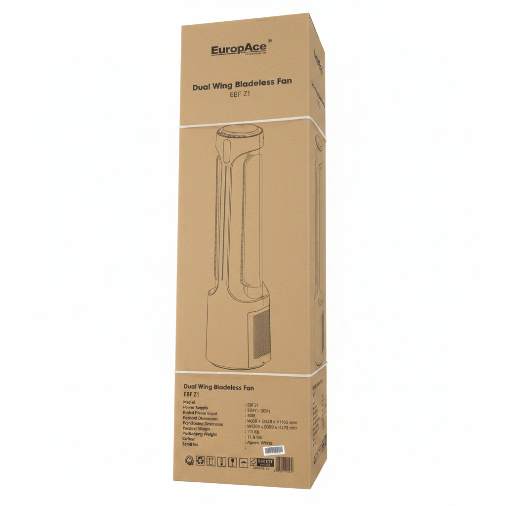 EuropAce Air Purifying Dual Bladeless Fan EBF Z1 Alpine White