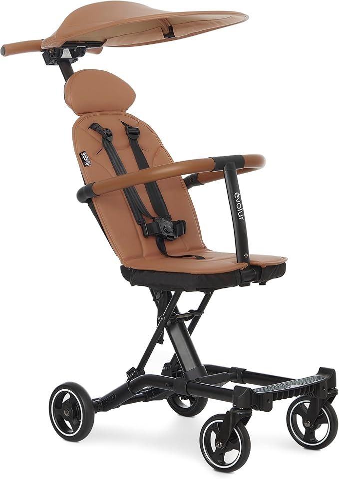 Evolur Cruise Rider Stroller with Canopy, Lightweight Umbrella Stroller with Compact Fold, Easy to Carry Travel Stroller - Cognac Main image
