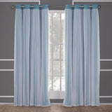 Exclusive Home Catarina Layered Blackout and Sheer Grommet Top Curtain Panel Pair, 52"x84", Turquoise