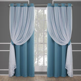 Exclusive Home Catarina Layered Blackout and Sheer Grommet Top Curtain Panel Pair, 52