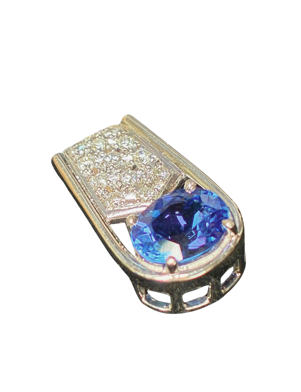 PT900 Tanzanite And Diamonds Pendant 5.8G