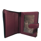 FION Pebbled Leather BiFold Wallet Raspberry