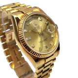 Rolex Ref: 118238 Day-Date 36 "President" Diamond Dial 18KYG Bracelet Automatic Watch 36mm