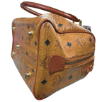 MCM Cognac Visetos Boston Bag