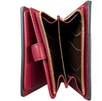 FION Pebbled Leather BiFold Wallet Raspberry