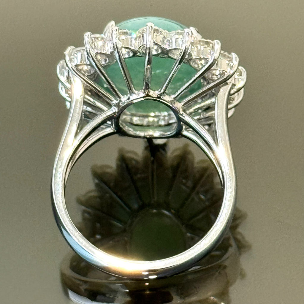 18KWG Jadeite (Type A) & Diamond Ring