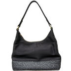 Che Che New York Black Fabric And Leather Hobo Bag