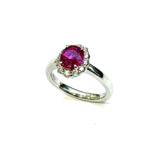 PT900 Unheated Natural Ruby & Diamond Ring