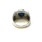 18KWG Blue Sapphire & Diamond Ring